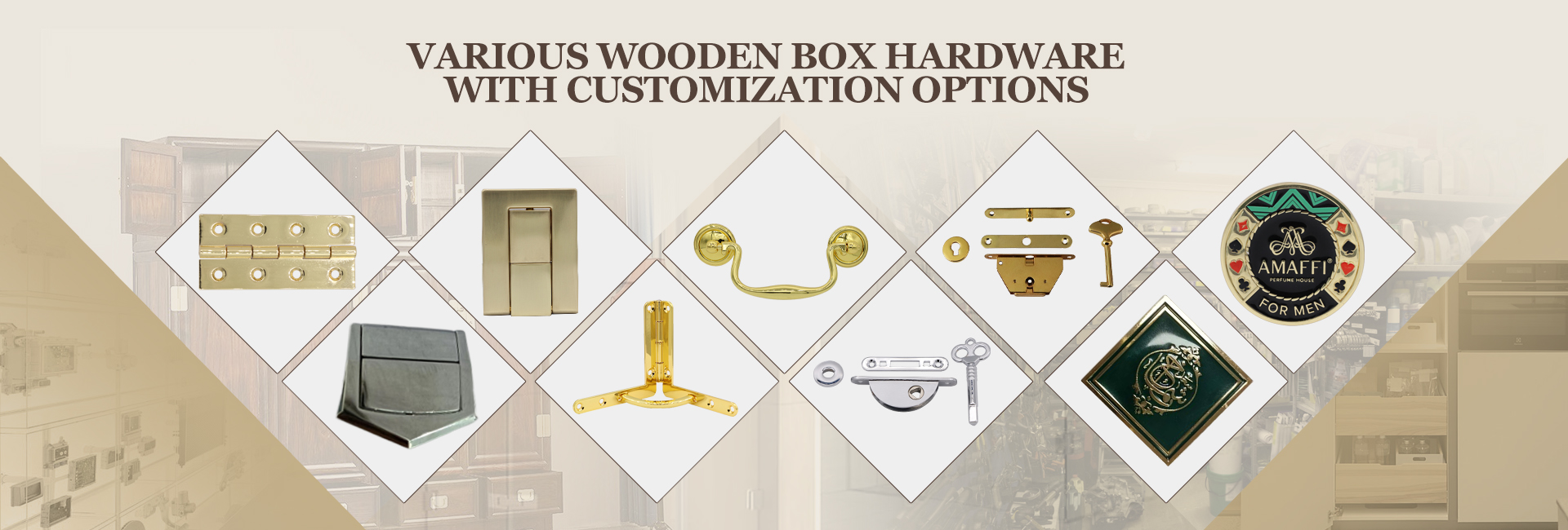 Various Wooden Box Hardware with Customization Options 